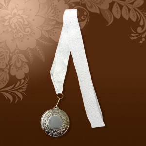 Медаль комплект серебро 50мм (диск+кругляш 25мм+лента)